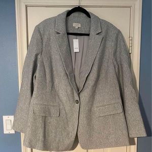 Women’s Loft Light Grey Blazer with Elbow Patches - brand new with tags!!